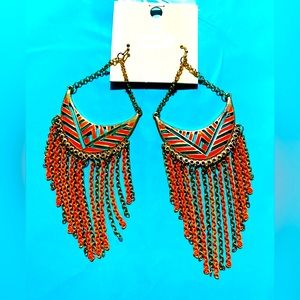 4/$25 Orange Chandelier Earrings